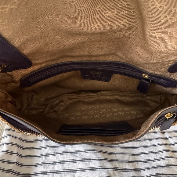 Anya Hindmarch Maxi Zip Aubergine Leather Crossbody Bag + Dust Bag - Picture 12 of 13